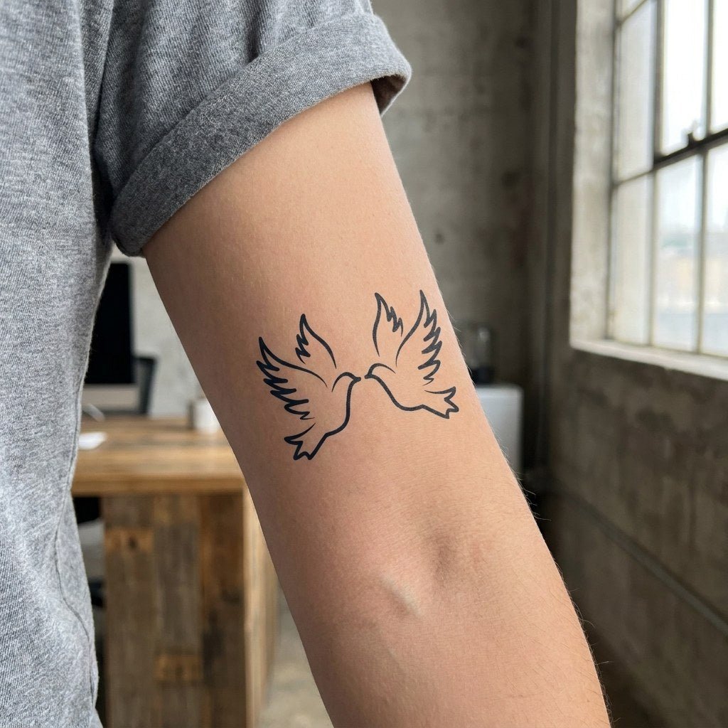 Two Doves Kissing Tattoo - 1 | Temporalis