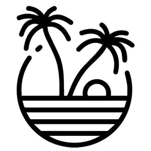 Two palm trees and sunset temporary tattoo - 2 | Temporalis