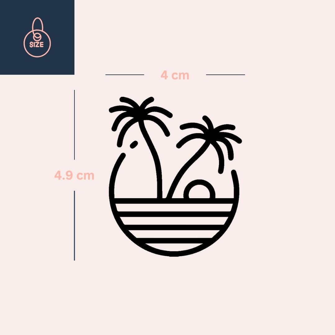 Two palm trees and sunset temporary tattoo - 4 | Temporalis