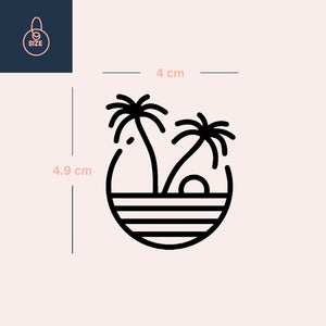 Two palm trees and sunset temporary tattoo - 4 | Temporalis