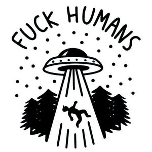 UFO Abduction Temporary Tattoo with Funny Text - 2 | Temporalis
