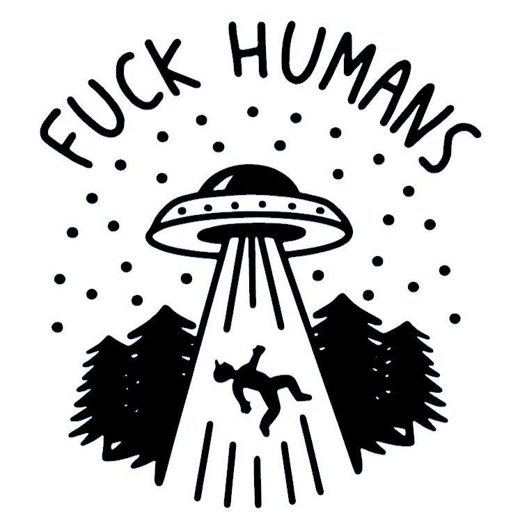 UFO Abduction Temporary Tattoo with Funny Text - 2 | Temporalis
