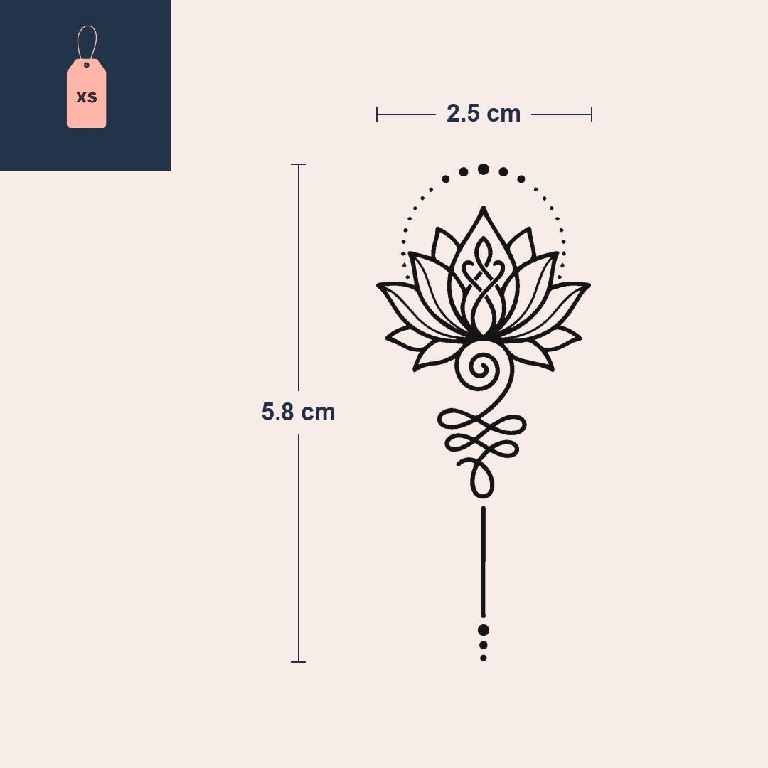 Unalome Lotus Tattoo - 4 | Temporalis