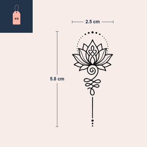 Unalome Lotus Tattoo - 4 | Temporalis