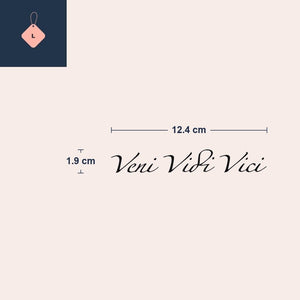Kalligrafie-Tattoo mit Caesars „Veni Vidi Vici“ - 4 | Temporalis