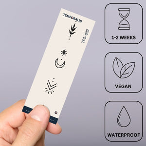 Vertical sacred symbols temporary tattoo - 3 | Temporalis