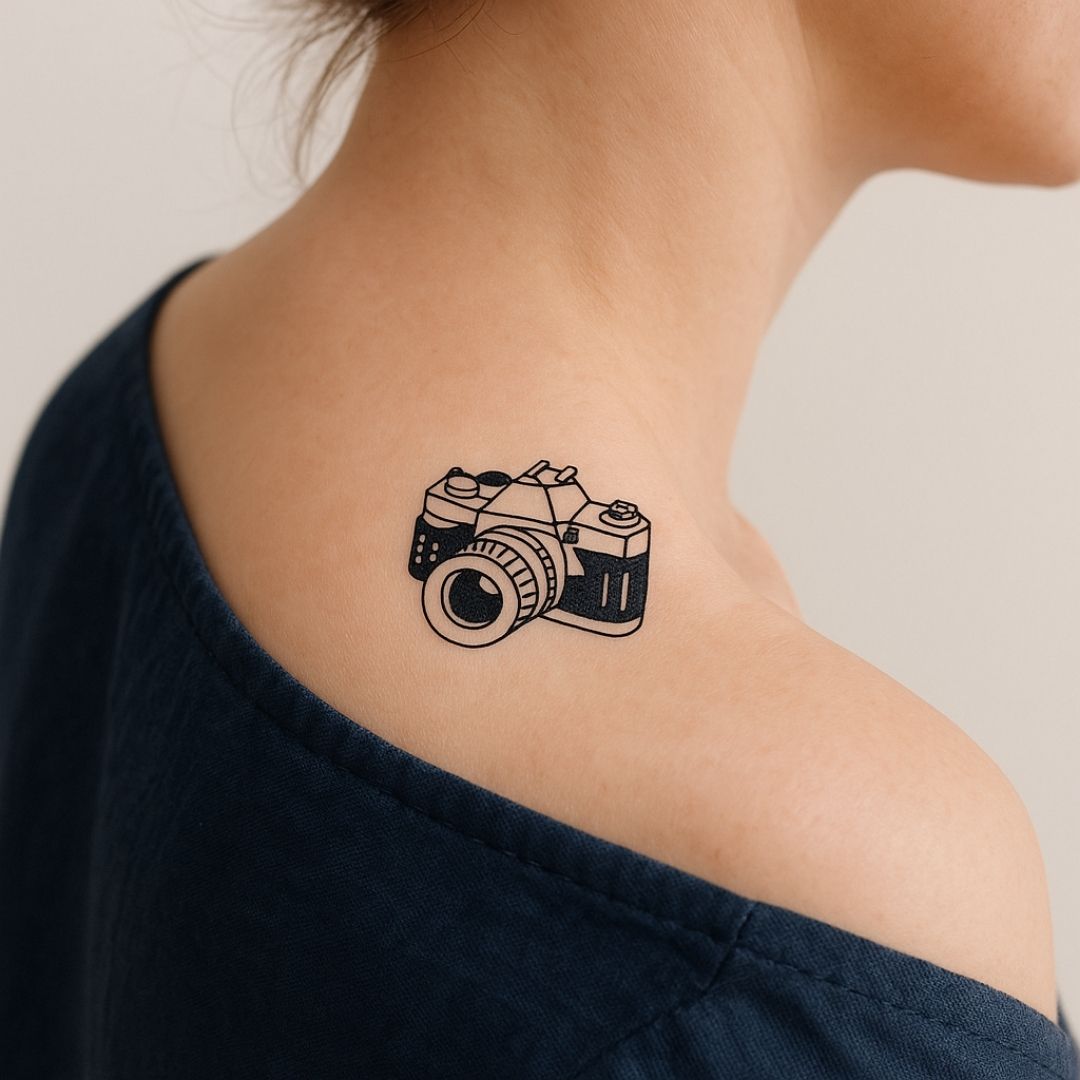 Vintage Camera Temporary Tattoo - 1 | Temporalis