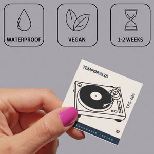 Vinyl turntable temporary tattoo - 3 | Temporalis