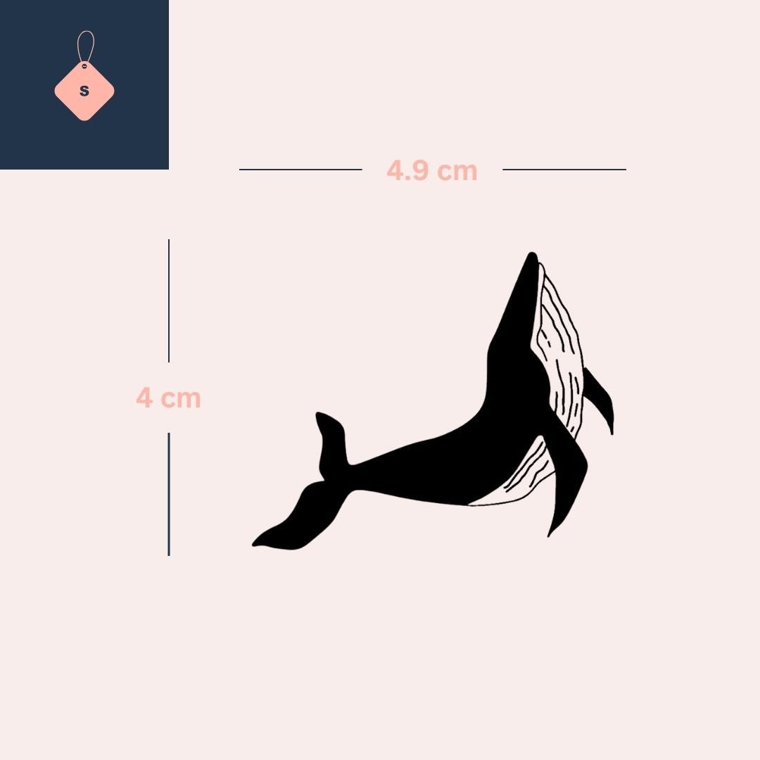 Whale Silhouette Temporary Tattoo - 4 | Temporalis