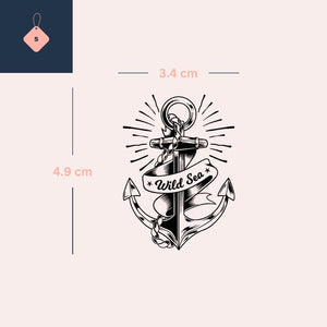 Wild Sea Anchor temporary tattoo 3 - Temporalis