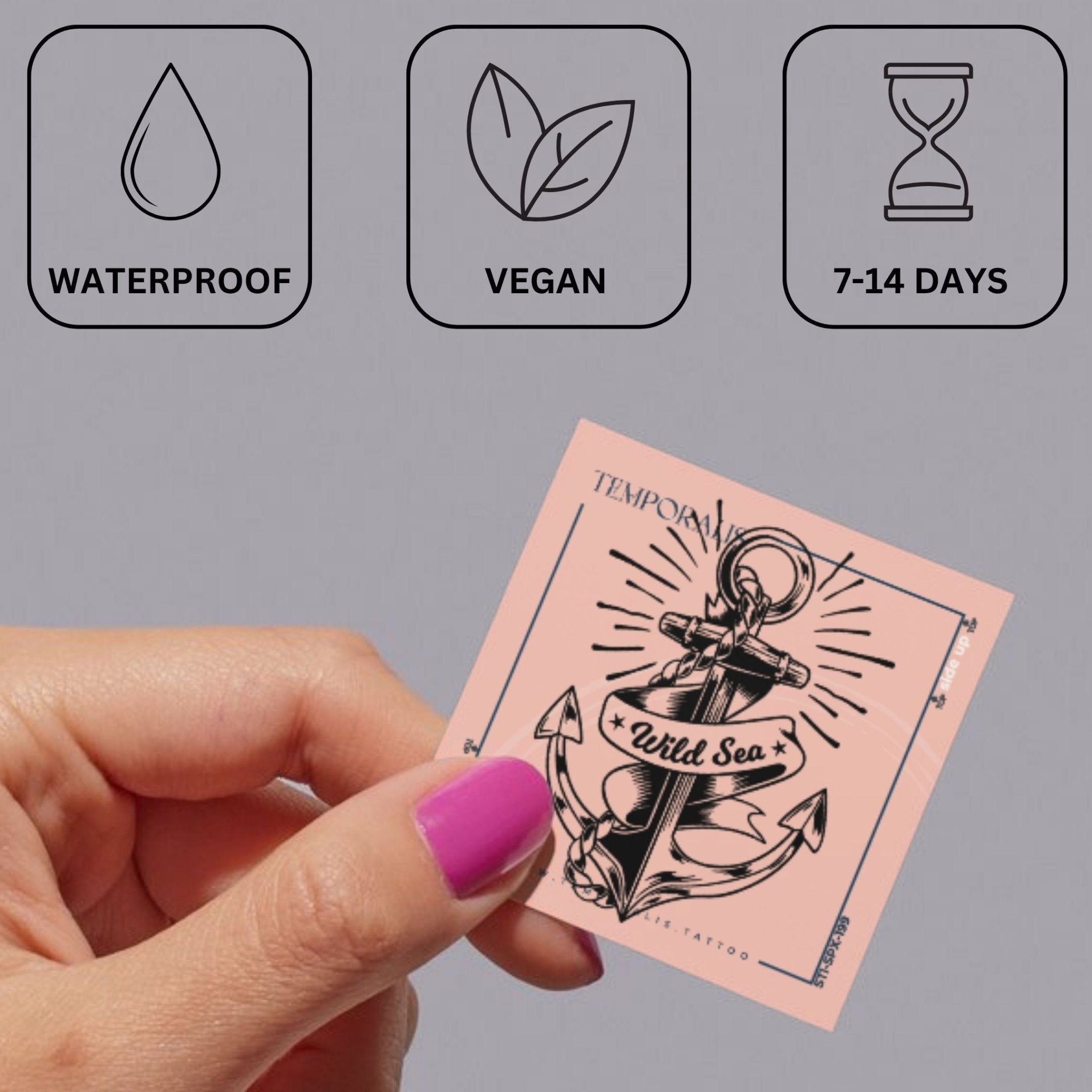 Wild Sea Anchor temporary tattoo 4 - Temporalis
