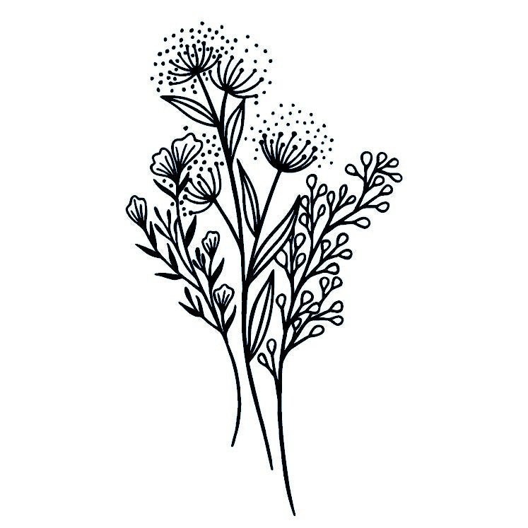 Wildflower bouquet temporary tattoo - 2 | Temporalis