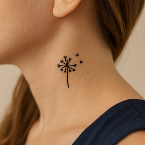 Diente de león al viento 1 - Temporalis® - Tatuaje temporal