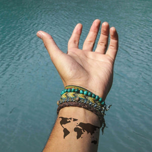World Map Silhouette Temporary Tattoo - 1 | Temporalis