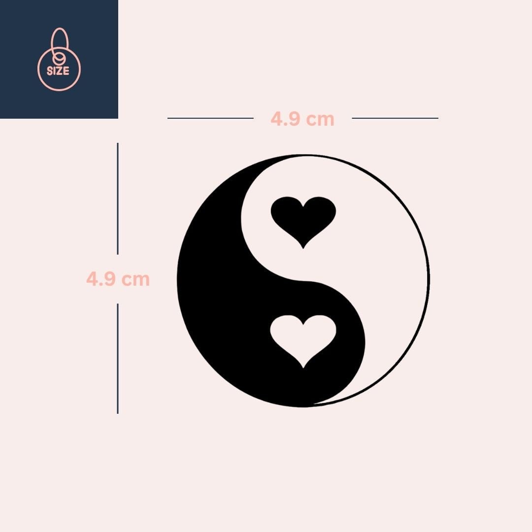 Yin Yang Hearts Temporary Tattoo - 4 | Temporalis