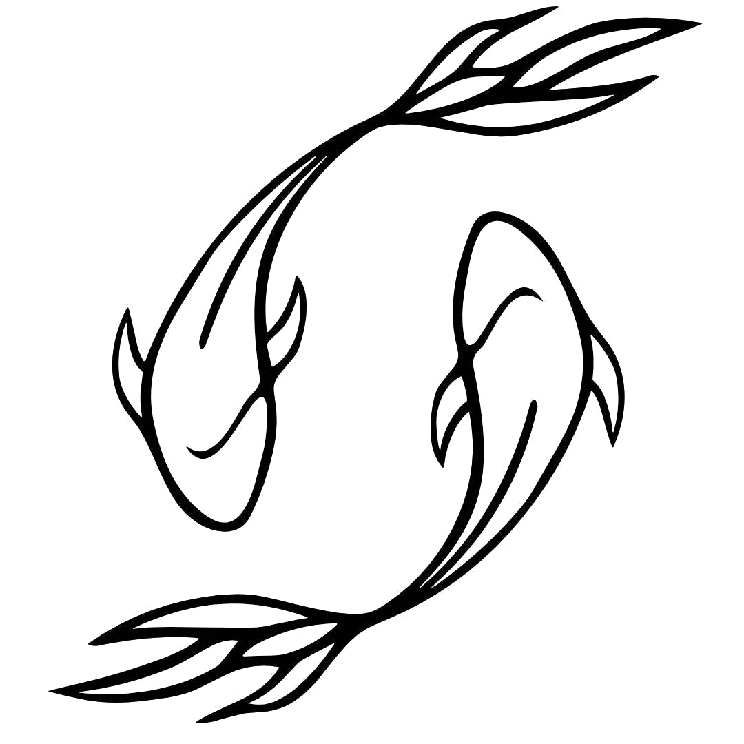 Yin - Yang Koi Fish Temporary Tattoo - 2 | Temporalis