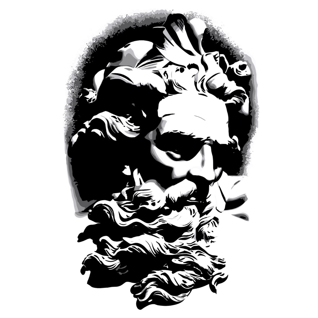 Zeus bust temporary tattoo - 2 | Temporalis
